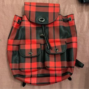 Buffalo Plaid Coach Backpack